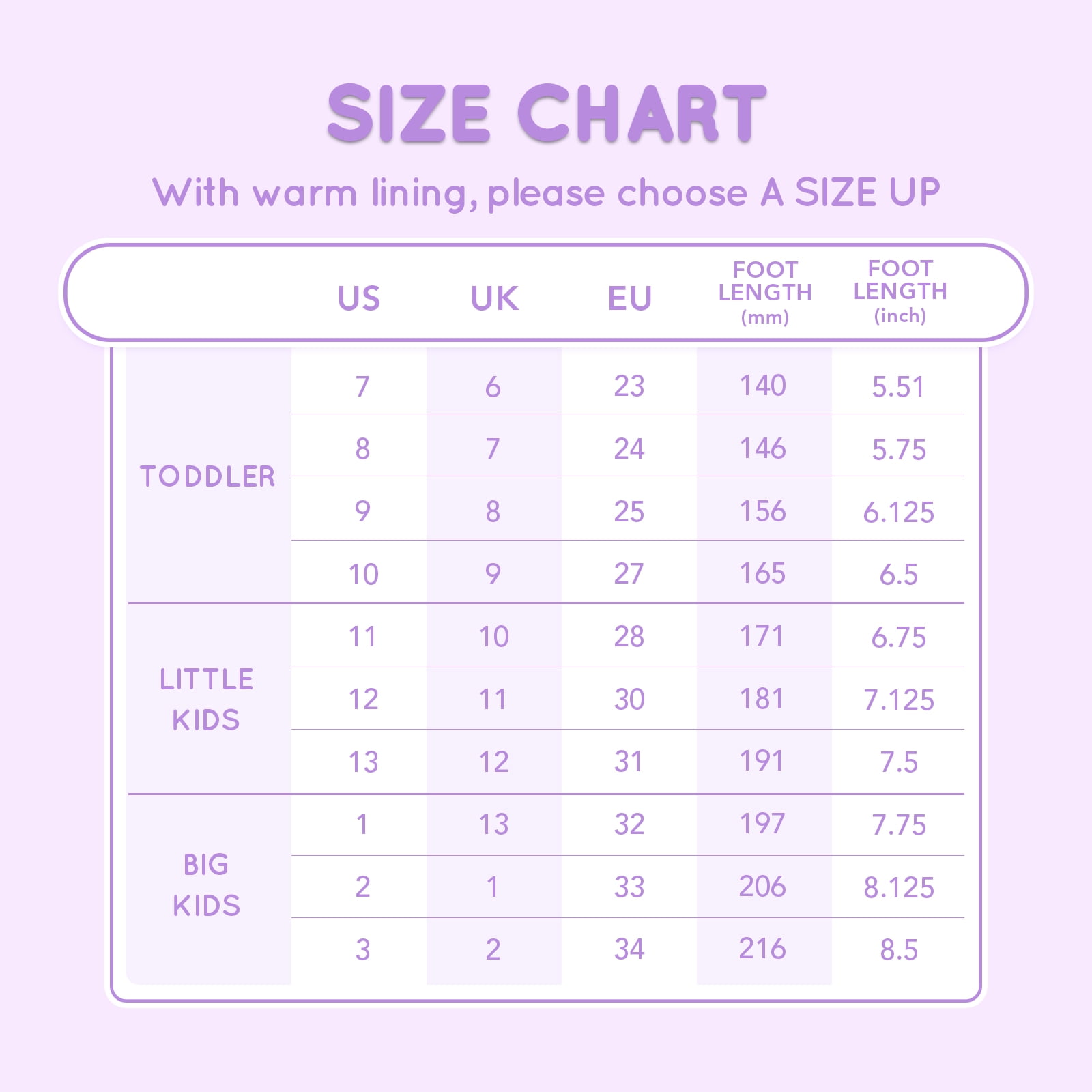 Kids Toddler Light up Rain Boots for Girls Winter Warm Glitter Boots with Removable Lining, Purple Gradient, Size 10
