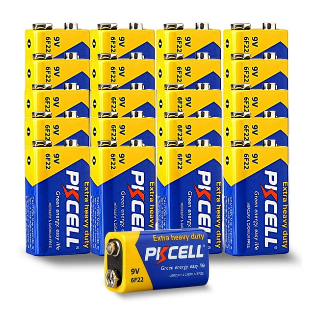 Batería seca PKCELL de 9 V (100 unidades), ultra duradera, carbono-zinc