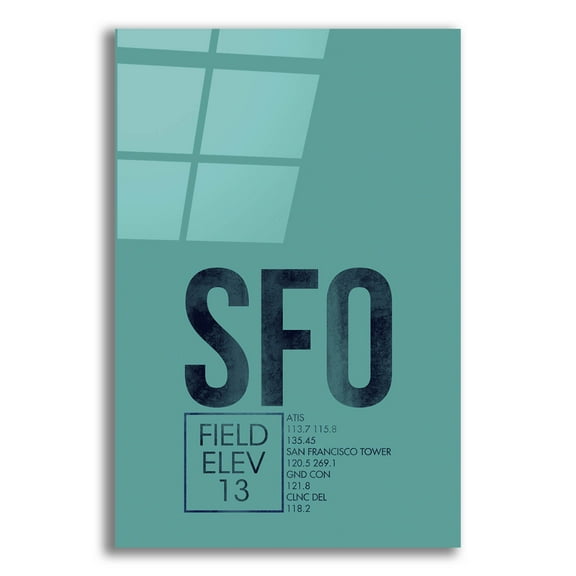Epic Art 'SFO ATC' by O8 Left, Acrylic Glass Wall Art, 16"x24"