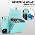 thumbnail image 6 of Compatible with iPhone 7 / 8 / SE 2022 & 2020 Crossbody Wallet Case with Card Holder for Women,Phone Case RFID Blocking PU Leather Handbag Flip Cover with Large Capacity Card Slots Wrist Strap,Blue, 6 of 10
