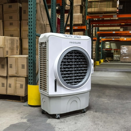 NewAir - Frigidaire Indoor and Outdoor Evaporative Cooler, 1650 CFM with Oversized 10.6 Gallon Water Tank and Easy-Glide Casters - White