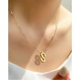 thumbnail image 4 of MTINEAPS Bubble Letter Necklace Gold Initial Necklaces for Women Trendy Chunky Charm Pendant Necklaces Gold Jewelry Birthday Gifts for Women Teen Her Mom Grandma Wife Sister, 4 of 6