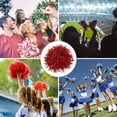 thumbnail image 6 of Cheerleading Pom Poms with Finger Holes Metallic Foil Cheering Hand Flower, Red, 8 Pack, 6 of 6