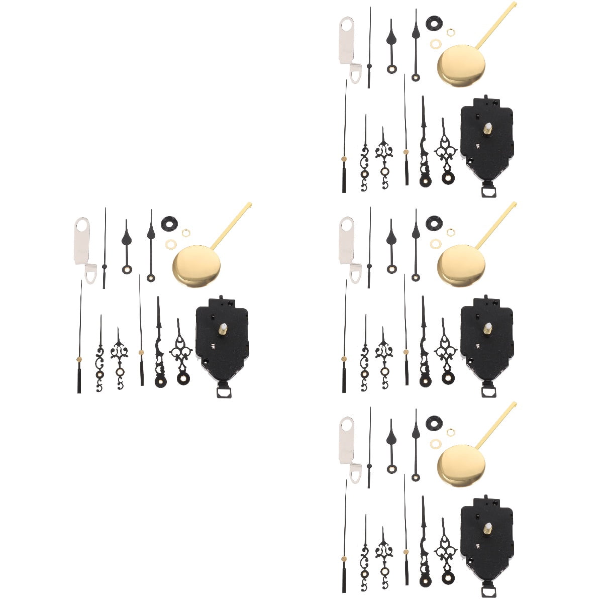 LITINKIMI Wall Clock Mechanism 4Sets Black Silent Motor for DIY Projects