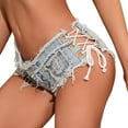 thumbnail image 4 of Yollmart Women Sexy Cut Off Low Waist Denim Jeans Shorts Mini Hot Pants, 4 of 6