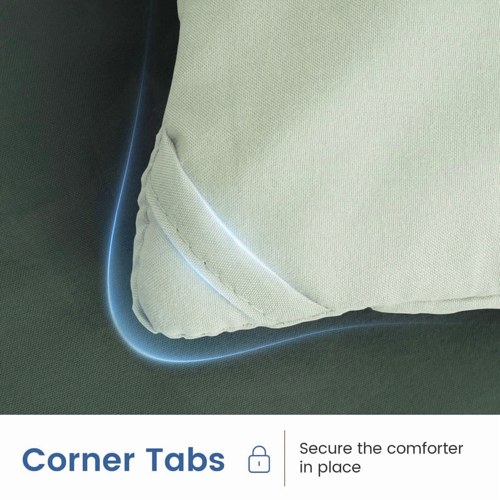 Bedding Reversible Comforter Down Alternative Twin Size, Cooling Duvet Insert with Corner Tabs and Box Stitched, Lightweight Bedding Quilted Comforter for All Season, Dark Green/Sage Green