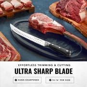 Cutluxe 10 Butcher Cimeter Knife, Ultra Sharp German Steel Blade