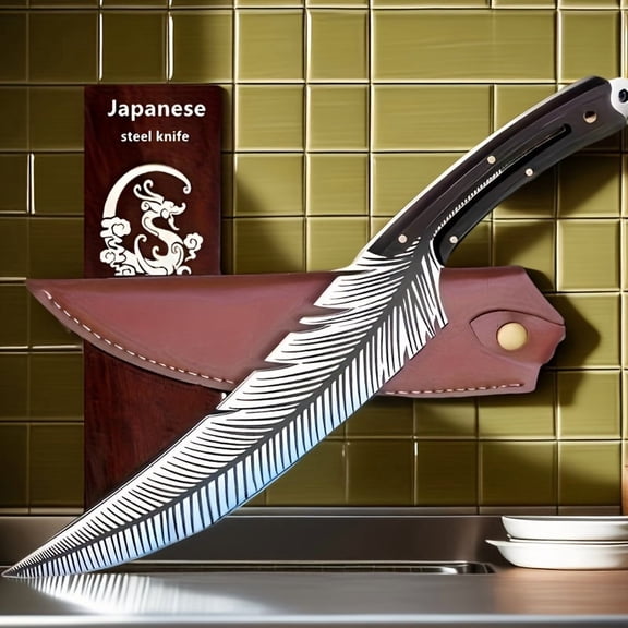 Hand-forged Viking Knife, Butcher Knife, Boning Knife For Cutting Meat, Chef Knife, Cooking Knife With Scabbard, A Gift For Dad During Camping In The Kitchen