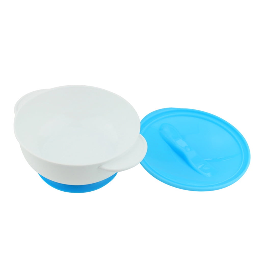 Baby Feeding Bowl with Sucker and Temperature Sensing Spoon Suction Cup Bowl Dishes Tableware Set for Children Kids