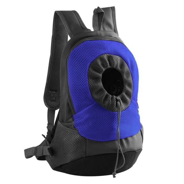 MAWCLOS Sac de Transport pour Chien Réglable, Sac à Dos de Sécurité pour Chiots, Mains Libres pour Petits et Moyens Chiens, Rangement Portable, Bleu m