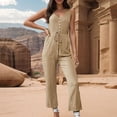 thumbnail image 2 of HAPIMO Sales Women One-Piece Jumpsuits Overalls Pocket Denim Jeans Bib Trousers Long Pants Dungarees with Drawstring Yellow M, 2 of 3