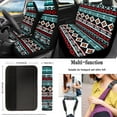 thumbnail image 2 of KUIFORTI Ethnic Style Pattern Car Seat Covers Full Set 15 Piece Seat Covers Steering Wheel Cover Seatbelt Covers Cup Coasters Car Garbage Bag Air Vent Storage Bag Rear View Mirror Cover Keychain, 2 of 6