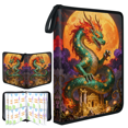 thumbnail image 2 of Dragon Trading Card Binder, 4-Pocket 400 Cards Collection and Storage Bag with Zipper, Card Holder Portable Collector Album Storage Organizer with 50 Sleeves, 2 of 9