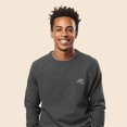 thumbnail image 4 of Dalix UFO Embroidered Fleece Crewneck Long Sleeve Sweatshirt Mens in Asphalt Gray S Small, 4 of 5