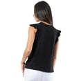 thumbnail image 3 of Lee Womens and Plus Ruffle Sleeve Crewneck Tank Top, S-4X, 3 of 6