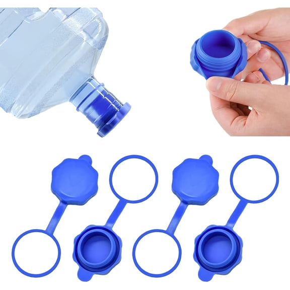 5 Gallon Water Jug Cap, 3 & 5 Gallon Water Bottle Caps Pack of 4, Silicone Reusable 5 Gal Water Jug Cap, Non Spill Water Bottle Caps-Pack of 4