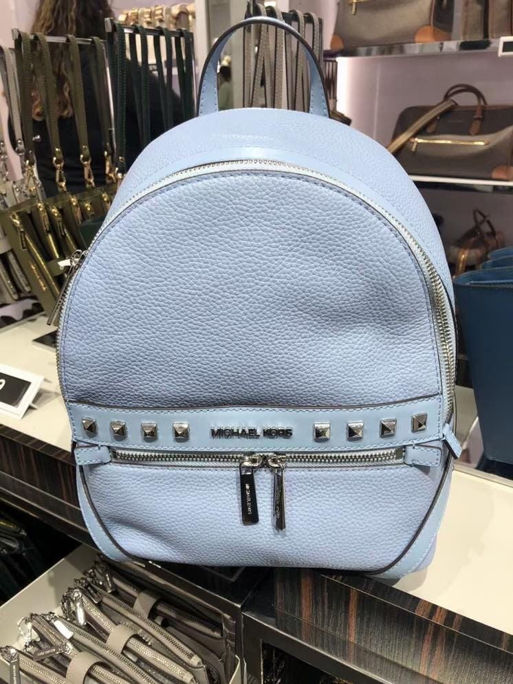 michael kors light blue backpack