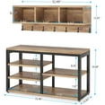Coat Rack Shoe Bench Set, Hall Tree with Shoe Bench, Coat Rack, 3