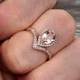 thumbnail image 5 of Pear Shape 1.50 Carat Morganite Engagement Ring On 10k Rose Gold Wedding Ring Promise Ring Art Deco Glaring Jewelry Anniversary Gift, 5 of 5
