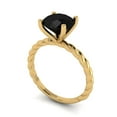 thumbnail image 2 of Solitaire Engagement Ring for Women - 2ct Natural Onyx in 14K Yellow Gold Promise Ring, 2 of 6