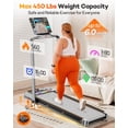 thumbnail image 6 of Walking Pad with 15% 12-Level Auto Incline & Handle Bar, Trisomy 3.5HP Foldable Under Desk Treadmill, 450 LBS Capacity Treadmills for Home Hiking with UI Screen, Bluetooth Speaker, Remote, RGB Light, 6 of 9
