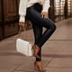thumbnail image 3 of Pantalones ajustados de piel sintética de talle alto y estilo urbano de moda para mujer de estilo europeo y americano, 3 of 6