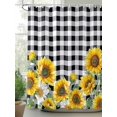thumbnail image 2 of Shower Curtain Sunflower Bathroom Curtains with Hooks, Waterproof Fabric Floral Black Buffalo Plaid Bath Shower Curtains Set for Bathroom Bathtubs Decor 72x72 Inch, 2 of 8
