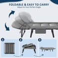 thumbnail image 3 of TINKLE WELL Folding Camping Cot with Padded Cushion, 71" Heavy Duty Bed for Adult, Oxford Fabric & Steel Frame, Compact Portable Carry, Gray, 3 of 7