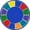 Multi, variant on Color Tones 7'7" Round Area Rug In Color Multi-Color:Multi,Material:Nylon