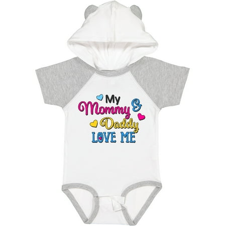 

Inktastic My Mommy and Daddy Love Me with Hearts Gift Baby Boy or Baby Girl Bodysuit