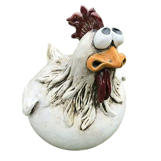Yuarrent Durable Farm Yard Art alta simulación artesanía de resina para decoración de patio la resina es resistente y duradera Decoración del hogar Pollo A