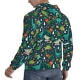 thumbnail image 6 of Picia Christmas Dinosaur colorful Pattern Casual Men's Hoodie - Lightweight Hooded Sweatshirt with Kangaroo Pocket, Comfortable Pullover for Everyday, Travel-X-Large, 6 of 7