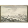 thumbnail image 2 of Jan van Goyen 24x17 Black Ornate Framed Double Matted Museum Art Print Titled: View of a River with Dunes In&nbsp;Foreground (1644), 2 of 5