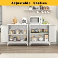 thumbnail image 6 of Polup 33-inch Modern Metal White Kitchen Sideboard with Doors and Adjustable Shelves Home Floors Support, 6 of 8