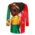 thumbnail image 5 of YanHoo Hauts à Manches 3/4 pour Femmes T-Shirts Graphiques à Manches 3/4 Chandail Décontracté Col Rond T-Shirts Histoire des Noirs Manches 3/4 Grande Taille Hauts pour Femmes en Liquidation, 5 of 5
