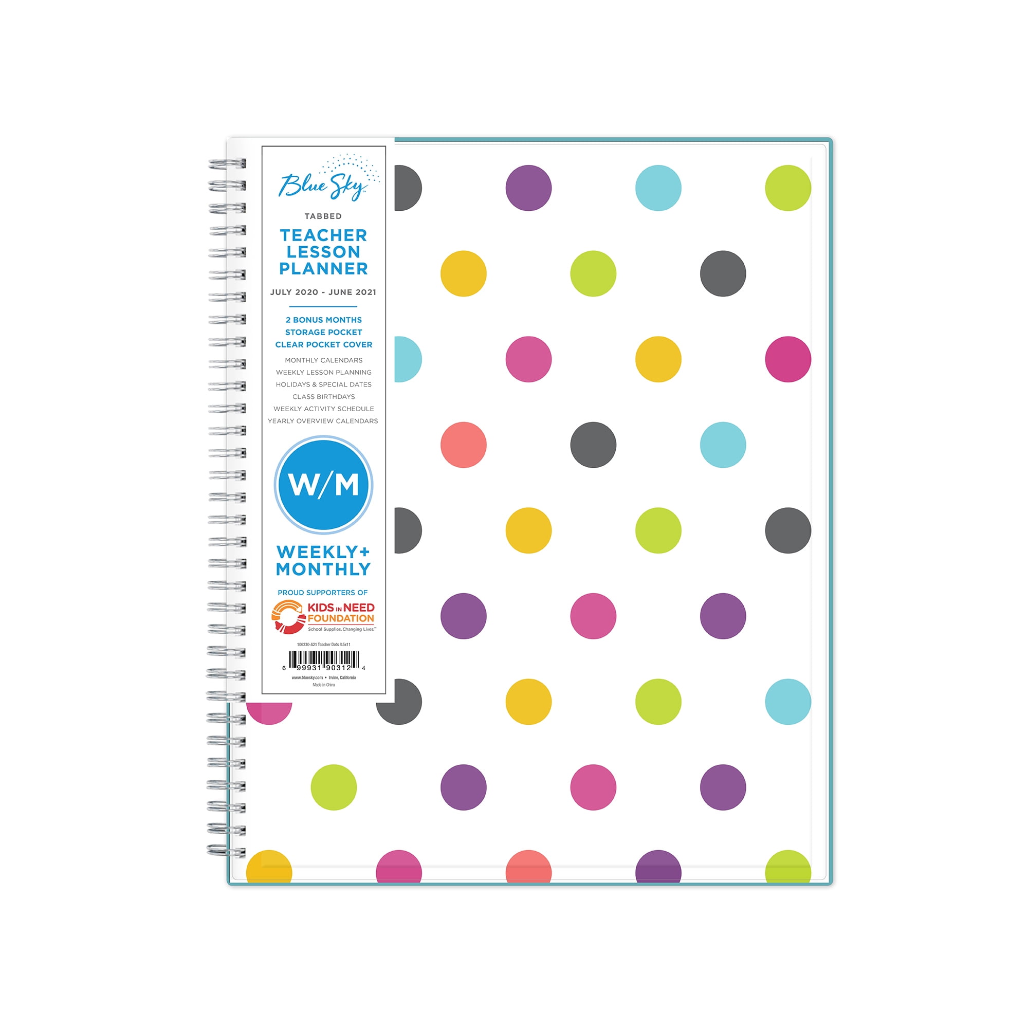 Flexible Cover 2020-2021 Teacher Planner 8 x 10 Lesson Plan Book/ Weekly /& Monthly Lessen Planner with Quotes Academic Planner with July 2020-June 2021 Flower Strong Twin-Wire Binding