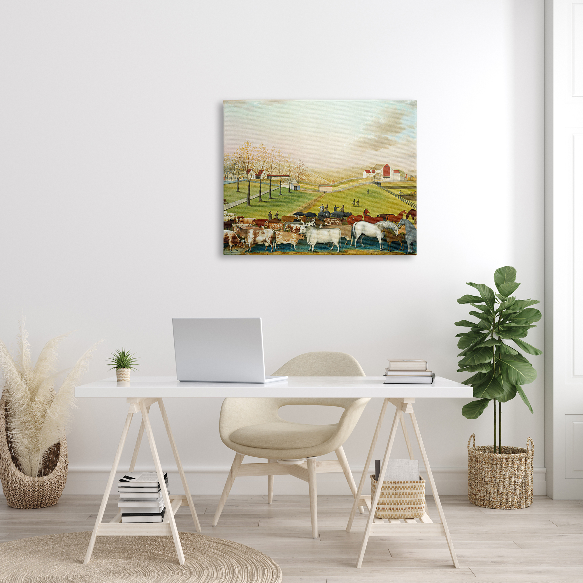 Stupell Industries The Cornell Farm Edward Hicks Classic Farm Painting Painting Gallery Wrapped Canvas Print Wall Art, Design by one1000paintings