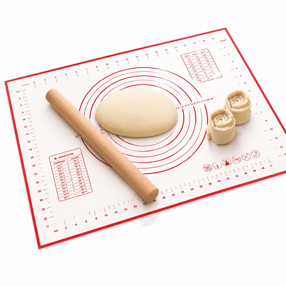 Non Slip Silicone Pastry Mat,Large Non-stick Baking Mat for Rolling Dough,Baking,Fondant,Pie Crust,Pizza,Bread,Cookie- Easy Clean Kneading Mats with Measurements(16" x 24")-1Pack