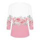 thumbnail image 3 of Blusas para las Mujeres Casual, 3/4 Manga Floral Estampado Camiseta de Moda Top Hecho de Poliéster Transpirable Suave para el Uso Diario de Primavera Otoño, Tops de Blusa para las Mujeres, 3 of 5