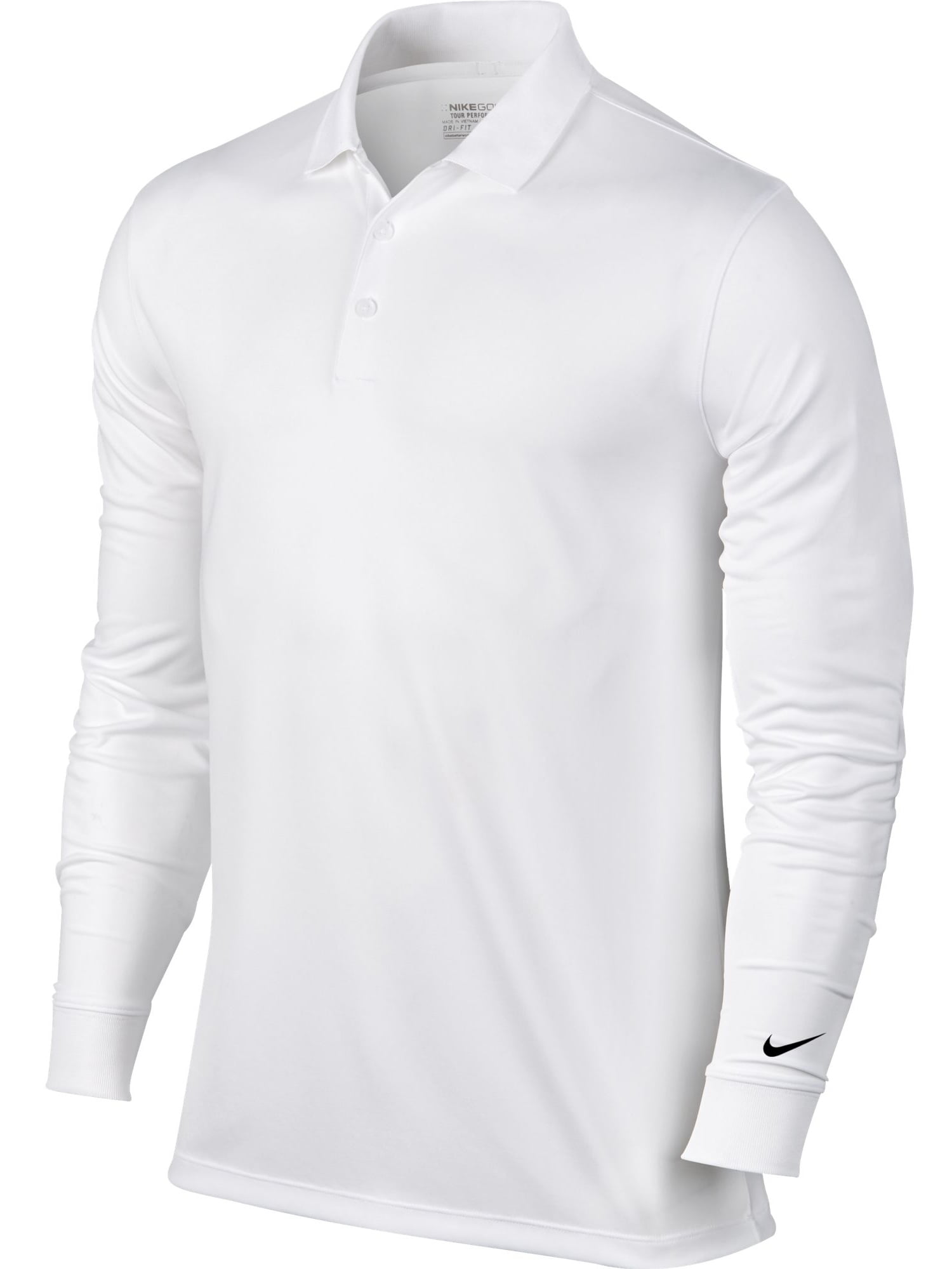 Nike - NEW Nike Victory Solid Long Sleeve Dri-Fit Polo White/Black ...