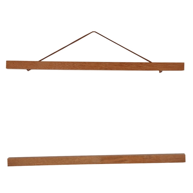 Marco de fotos magnético moderno con aserrín, colgador de madera de teca para impresiones en pergamino, pósteres y obras de arte, 40 cm