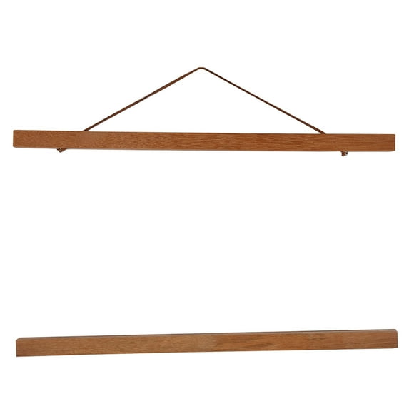 Marco de fotos magnético moderno con aserrín, colgador de madera de teca para impresiones en pergamino, pósteres y obras de arte, 40 cm