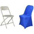 thumbnail image 2 of Efavormart 40 PCS Royal Blue Premium Spandex Stretch Folding Chair Cover, Fitted Folding Chair Cover, 2 of 9