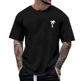 thumbnail image 4 of Cotton T Shirts for Men with Collar 1/4 Short Sleeve Big and Tall Breathable Short Sleeve Shirts Comfy Printing Boat Neck Casual Outdoor Basic Tee Tops, 4 of 4