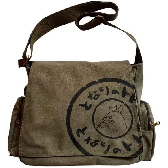 XINQIHANG Japanese New 2012 My Neighbor Totoro Canvas Messenger Bags Cartoon Students Book Crossbody Bags with Mutiple Pockets