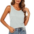 thumbnail image 4 of Mifsaly Cotton Tank Tops for Women Crew Neck Backless Sleeveless Top Lightweight Casual Loose Fit Summer Beach Layering Tees Gray,XS, 4 of 8