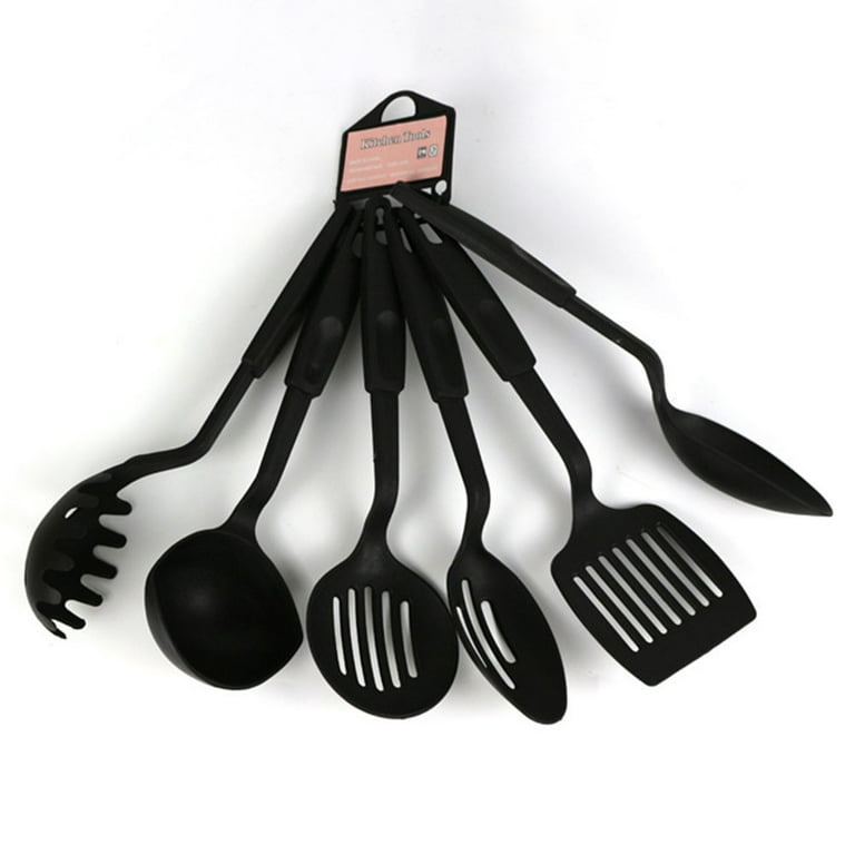 6pcs/set White Silicone Kitchen Utensils With Wooden Handle