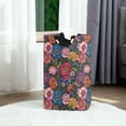 thumbnail image 6 of Yayeee Freestanding Laundry Hamper with Handle Collapsible Large Storage Basket for Clothes, Vibrant Blooming Flowers, 6 of 7