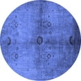 thumbnail image 1 of Ahgly Company Indoor Round Oriental Blue Industrial Area Rugs, 3' Round, 1 of 4
