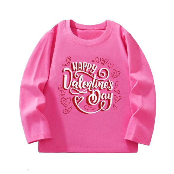 Toddler Girl Crewneck Sweatshirts Long Sleeve Cartoon Letter Print Loose Fit Fall Fashion Clothing Size 3-4T ,Pink